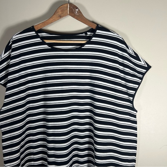 Universal Standard Iconic Geneva Dress Black White Stripe Maxi Size L US 3X - Picture 3 of 8